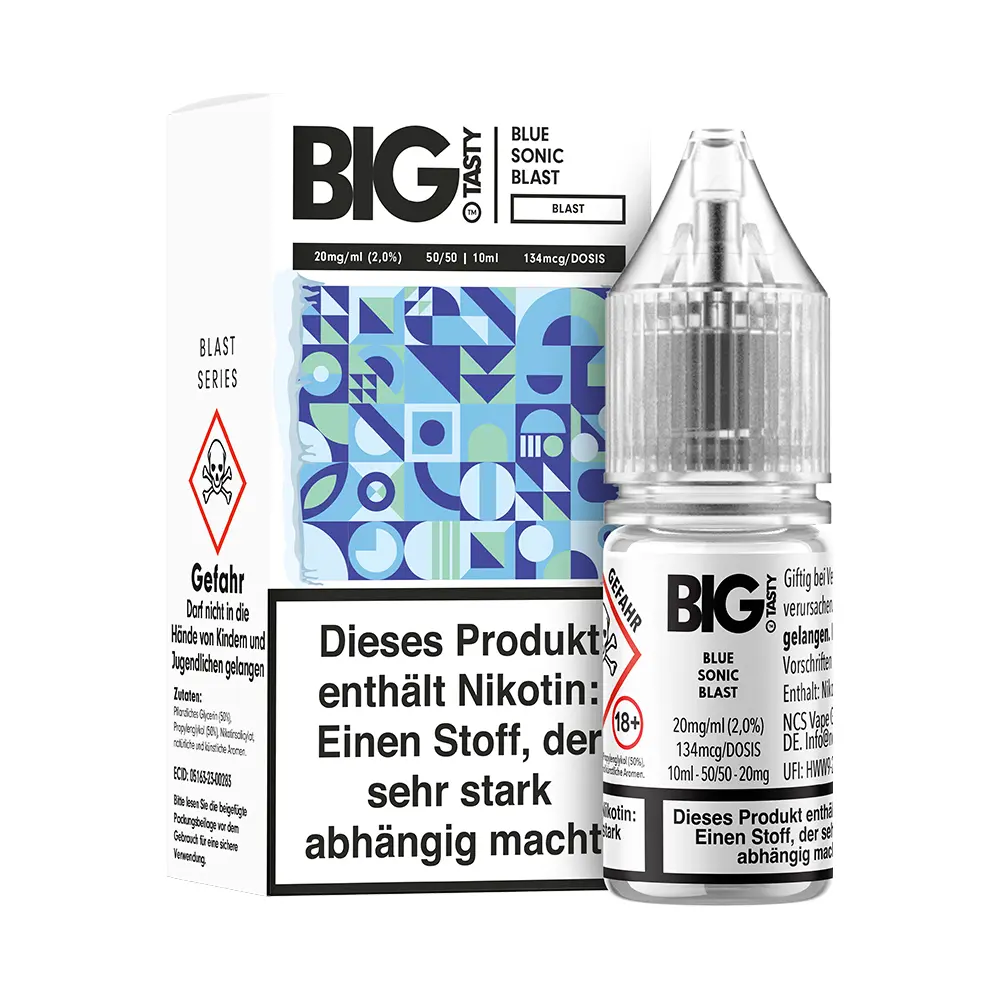 Big Tasty - Blue Sonic Blast - 20mg 10ml Nikotinsalz Overdosed Liquid 