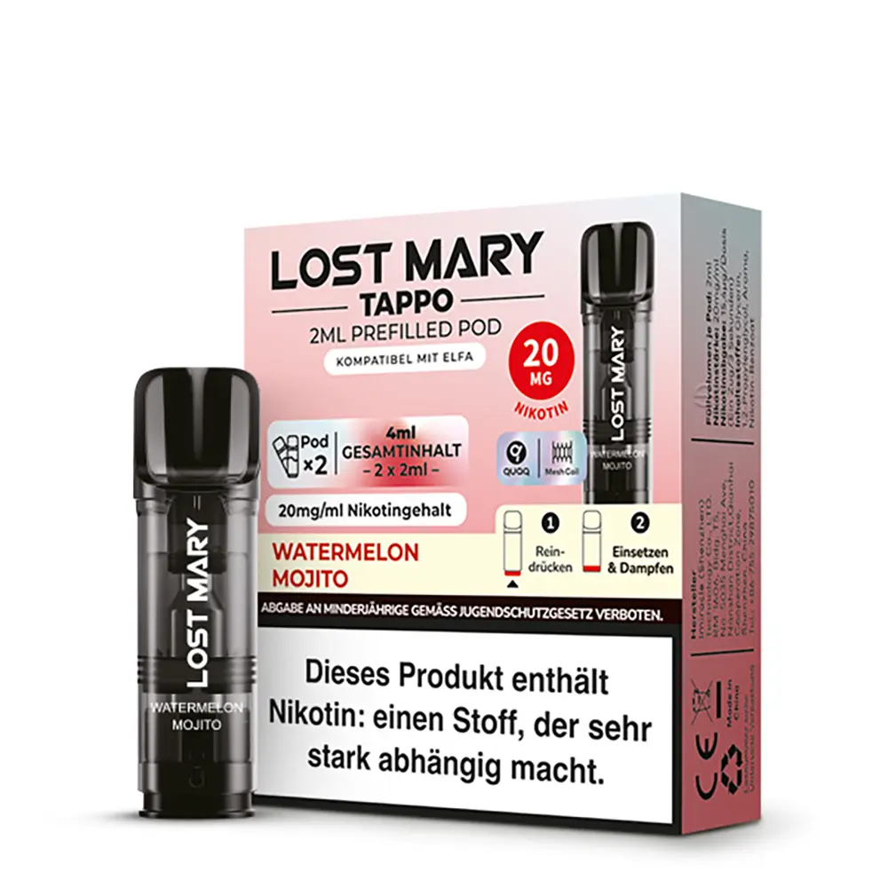 Lost Mary Tappo Watermelon Mojito 20mg Nikotinsalz Pod