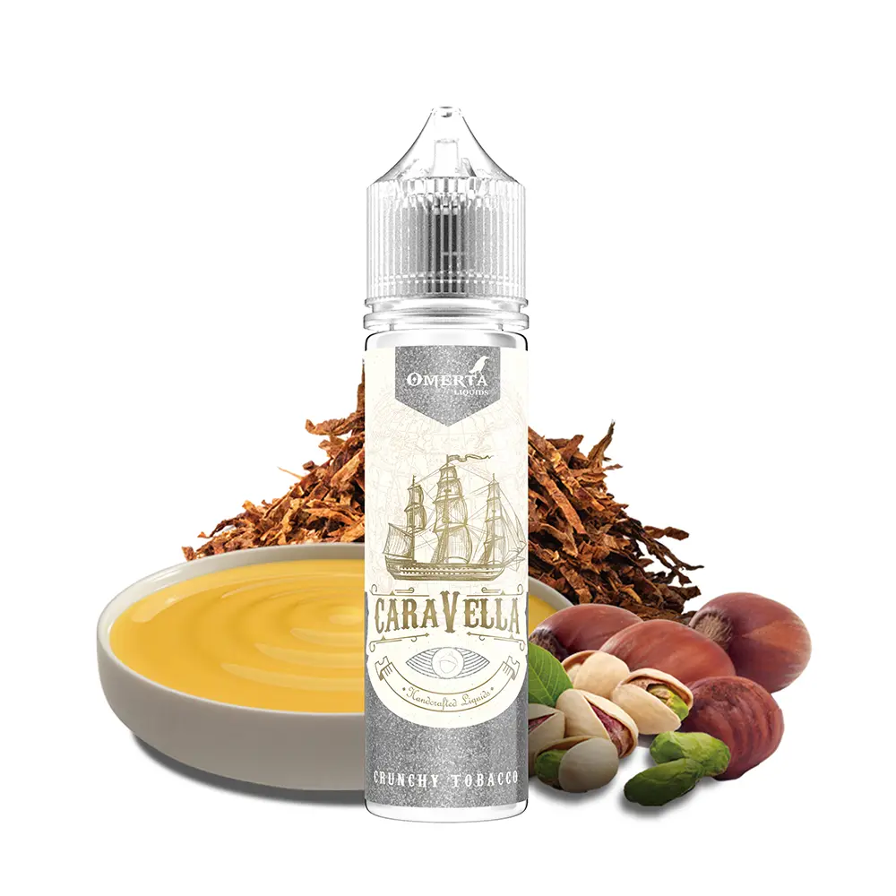 Omerta Longfill - Caravella Crunchy Tobacco - 10ml Aroma in 60ml Flasche 