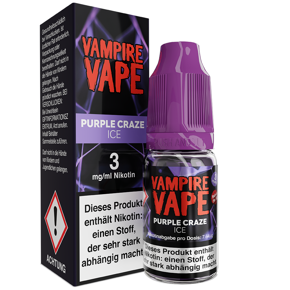 Vampire Vape Liquid - Purple Craze Ice - 10ml 3mg 