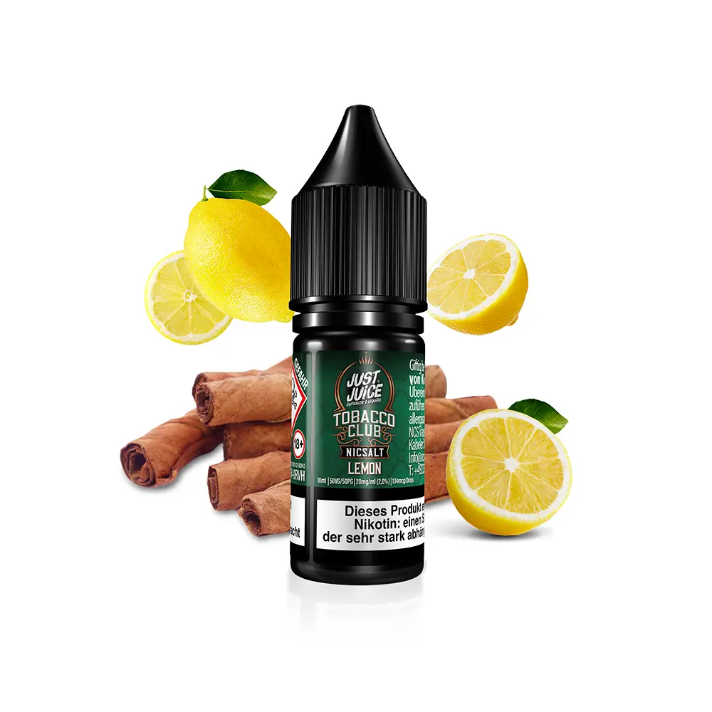 Just Juice Nikotinsalz - Tobacco Club Lemon - 10ml 20mg 