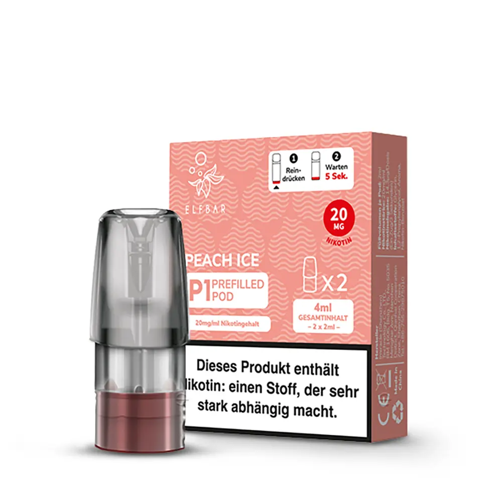 Elfbar Mate500 Einweg P1 Pod - Peach Ice - 20mg Nikotinsalz 2ml 