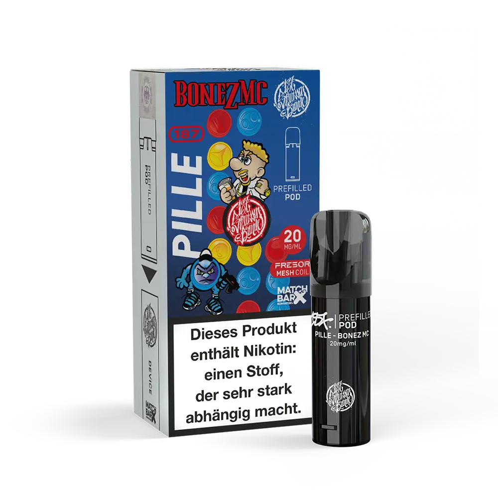 187 Strassenbande - Pille Bonez MC - E-Shisha Pod 20mg Nikotinsalz