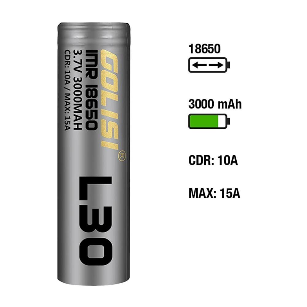 Golisi L30 Akku 18650 3000mAh/10A