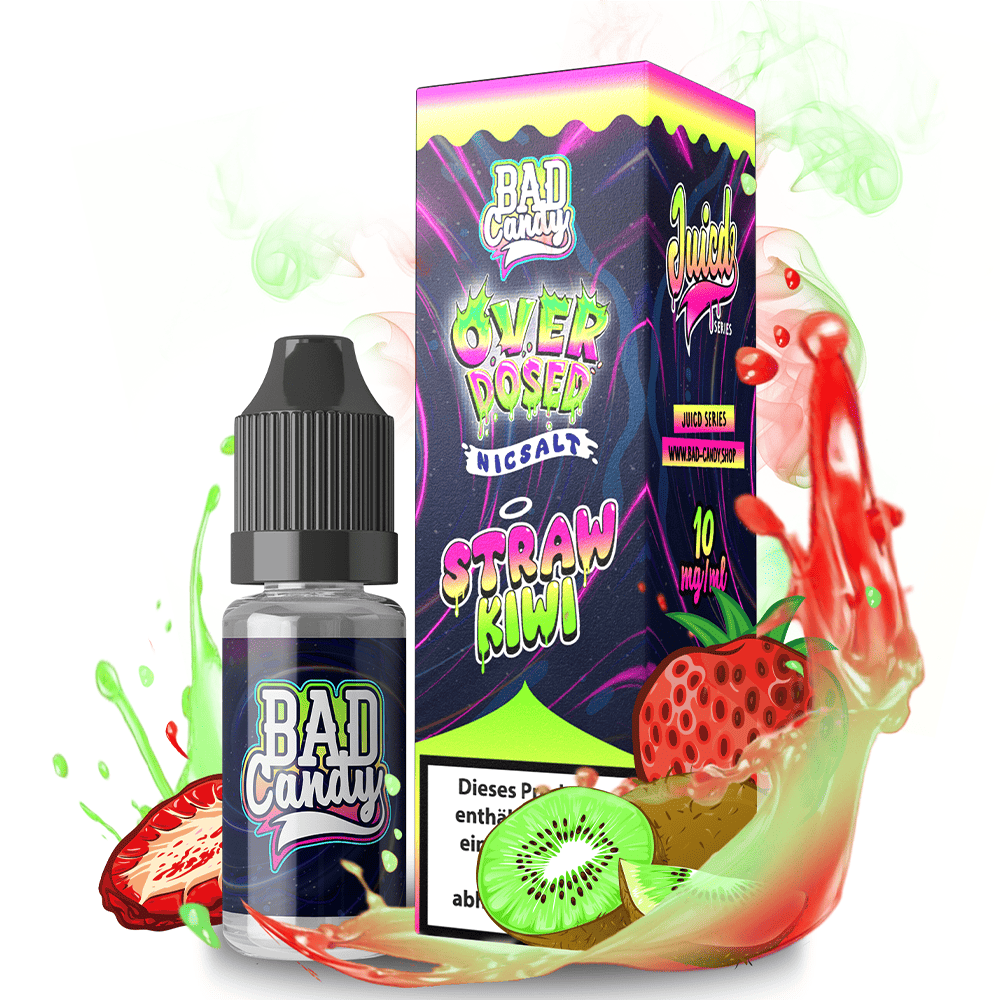 Bad Candy Nikotinsalz - Straw Kiwi - Overdosed 10ml Liquid 20mg 