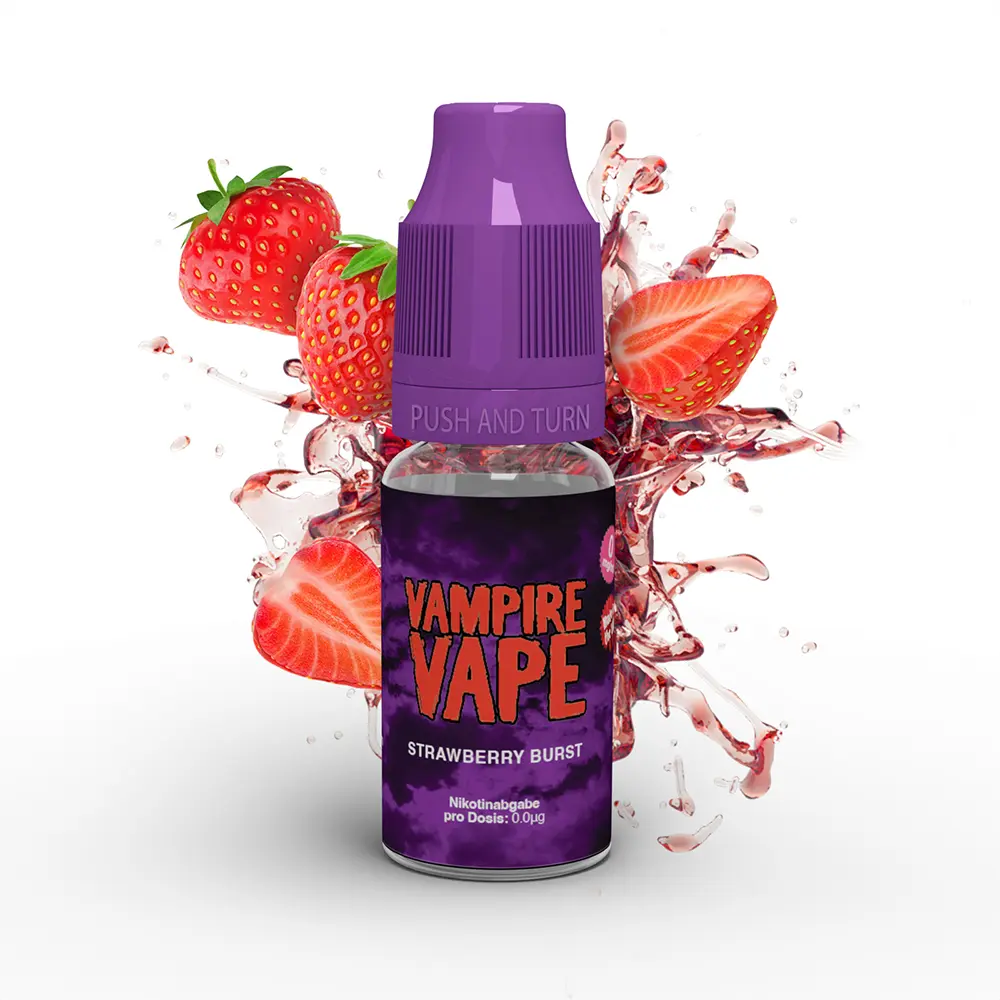 Vampire Vape Liquid - Strawberry Burst - 10ml 0mg 