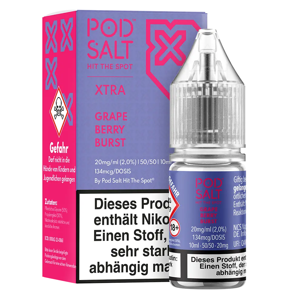 Pod Salt Xtra Grape Berry Burst - 20mg Nikotinsalz Liquid 10ml