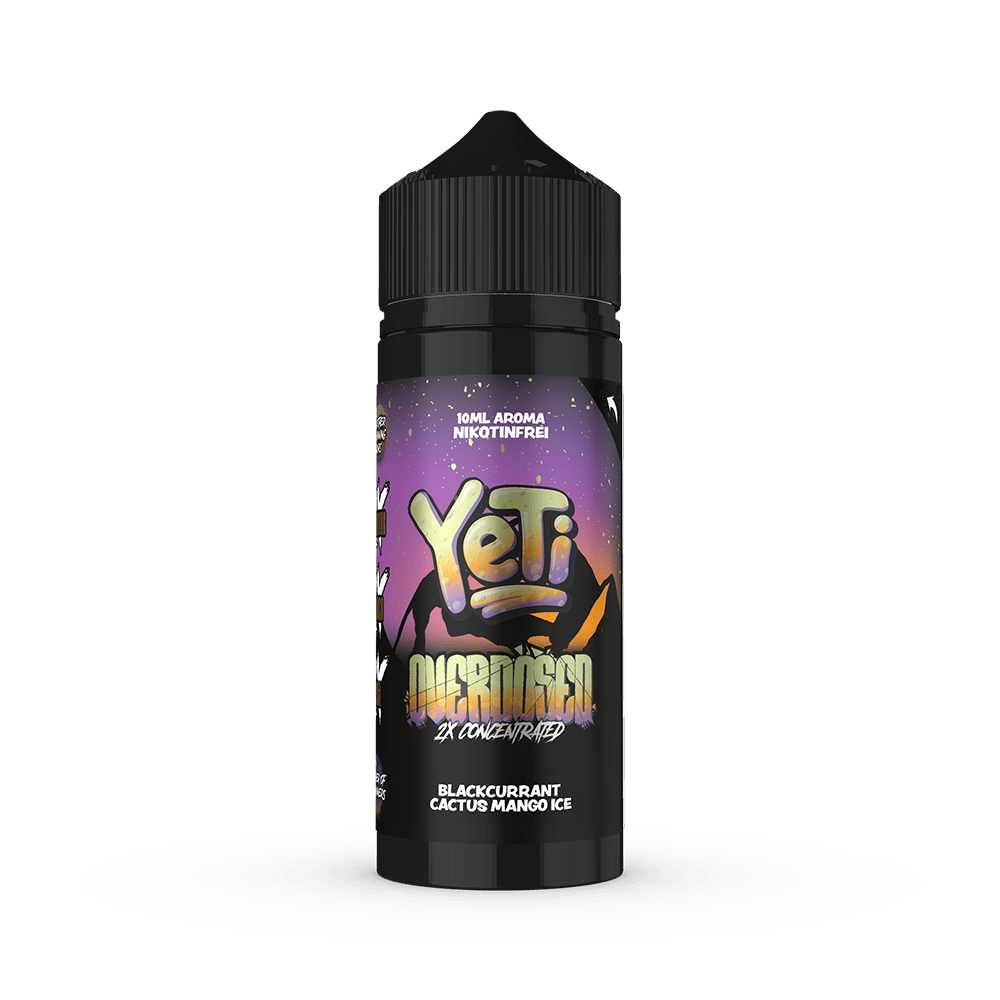 Yeti Overdosed Aroma Longfill - Blackcurrant Cactus Mango Ice - 10ml in 120ml Flasche  C