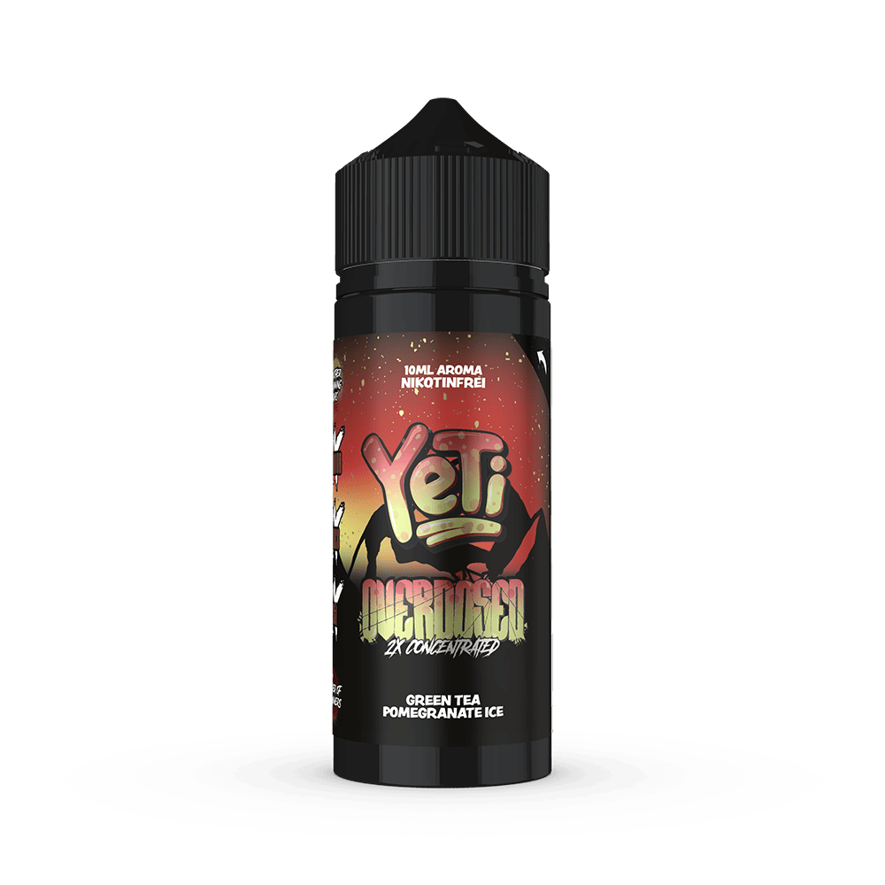 Yeti Overdosed Aroma Longfill - Green Tea Pomegranate Ice - 10ml in 120ml Flasche  C