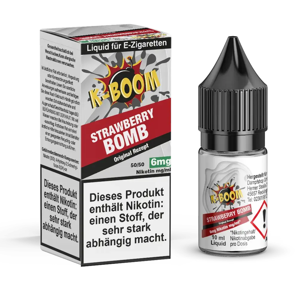 K-Boom Strawberry Bomb Liquid 6mg 10ml 