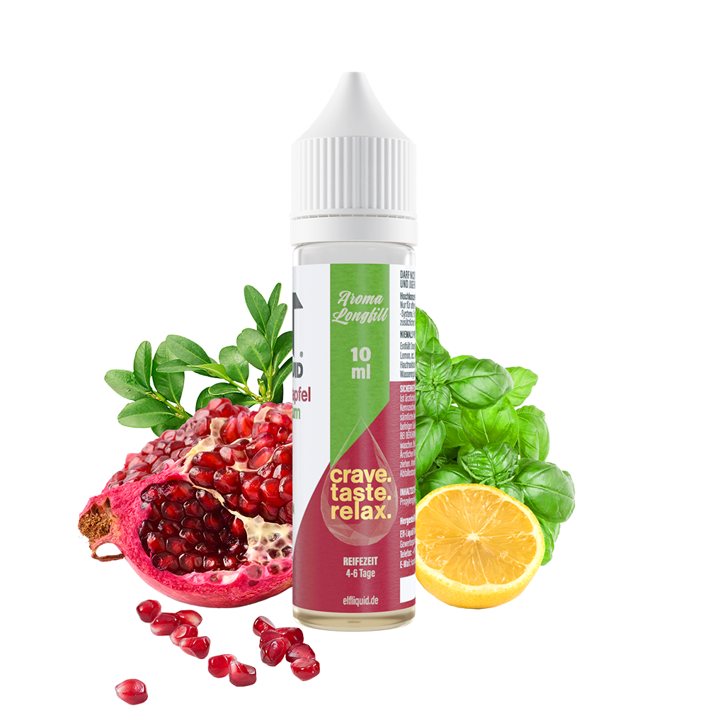 Elf-Liquid Aroma Longfill - Granatapfel-Basilikum - 10ml in 60ml Flasche 