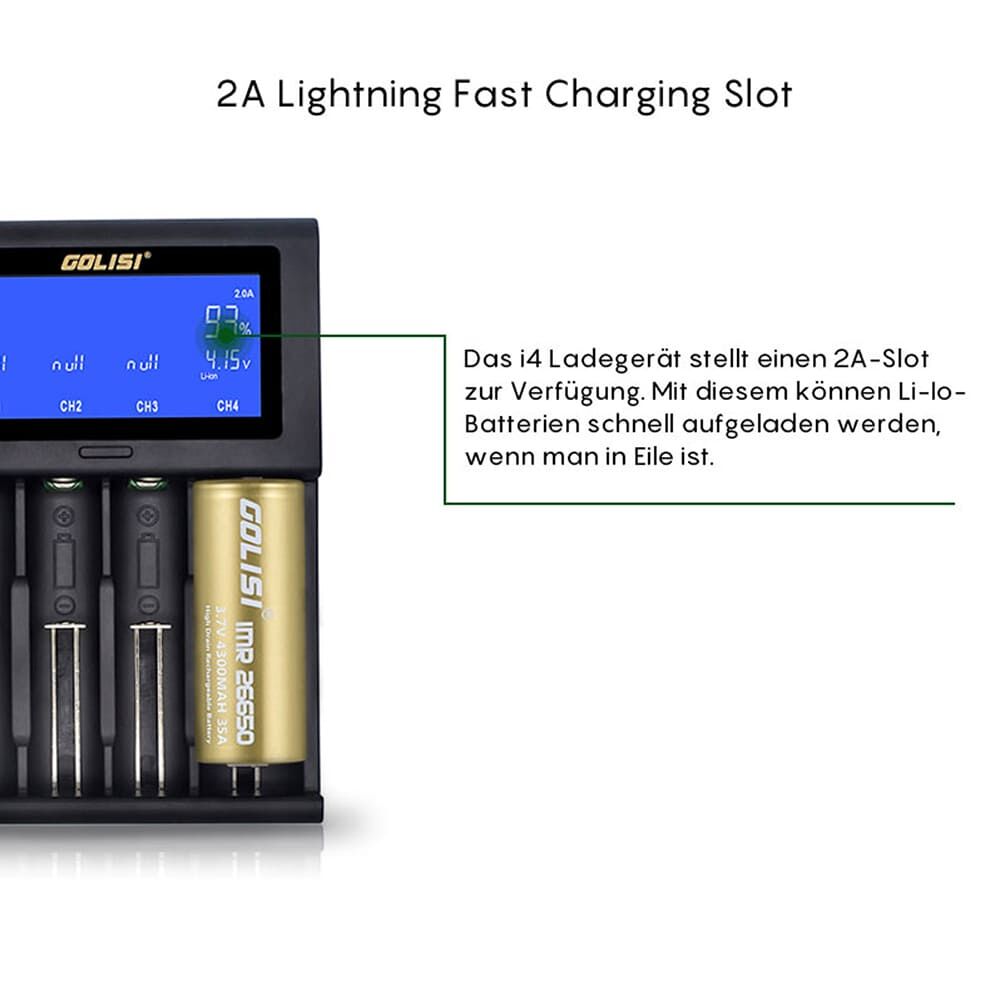Golisi Intelligent i4 Ladegerät 4-Schacht /2A