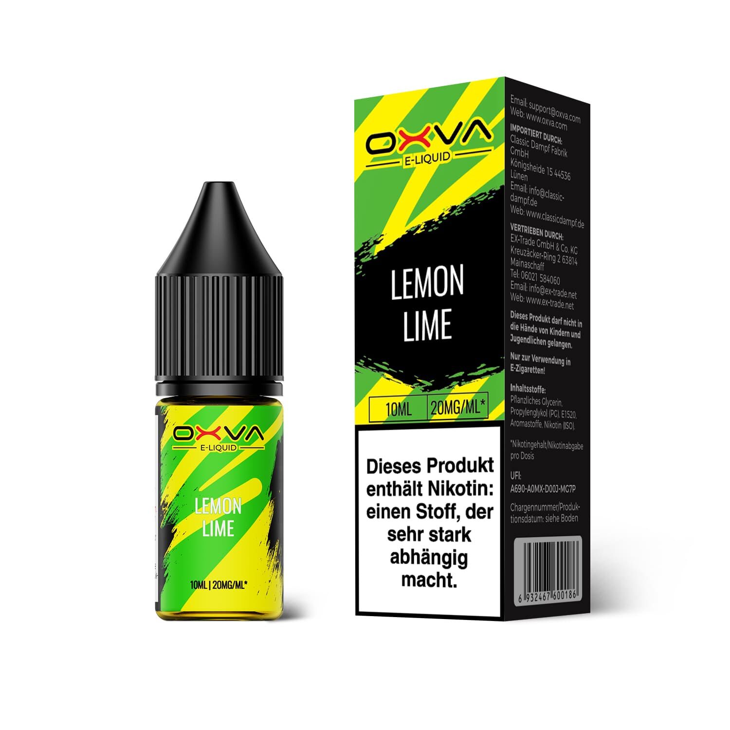 Oxva E-Liquid Nikotinsalz - Lemon Lime - 10ml Liquid 20mg 