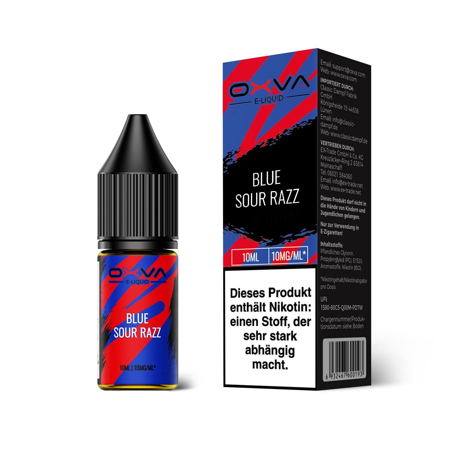 Oxva E-Liquid Nikotinsalz - Blue Sour Razz - 10ml Liquid 10mg 