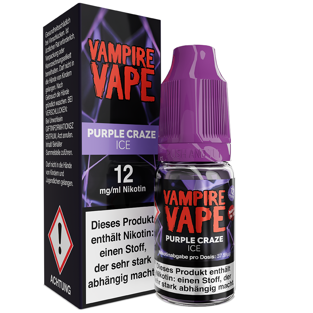 Vampire Vape Liquid - Purple Craze Ice - 10ml 12mg 