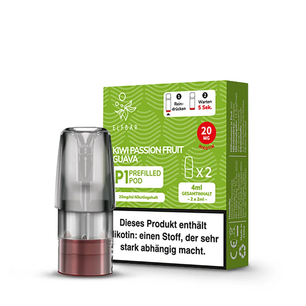 Elfbar Mate500 Einweg P1 Pod - Kiwi Passion Fruit Guava - 20mg Nikotinsalz 2ml 