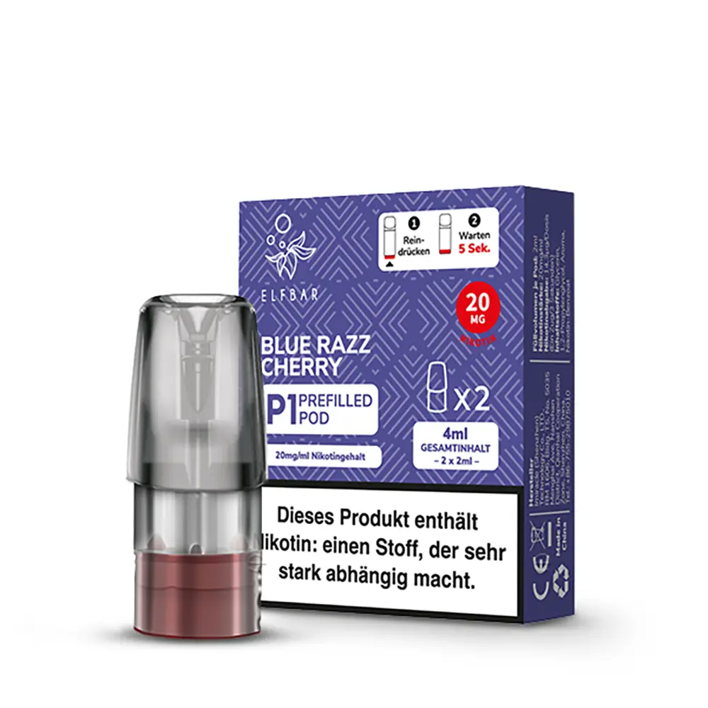 Elfbar Mate500 Einweg P1 Pod - Blue Razz Cherry  - 20mg Nikotinsalz 2ml 