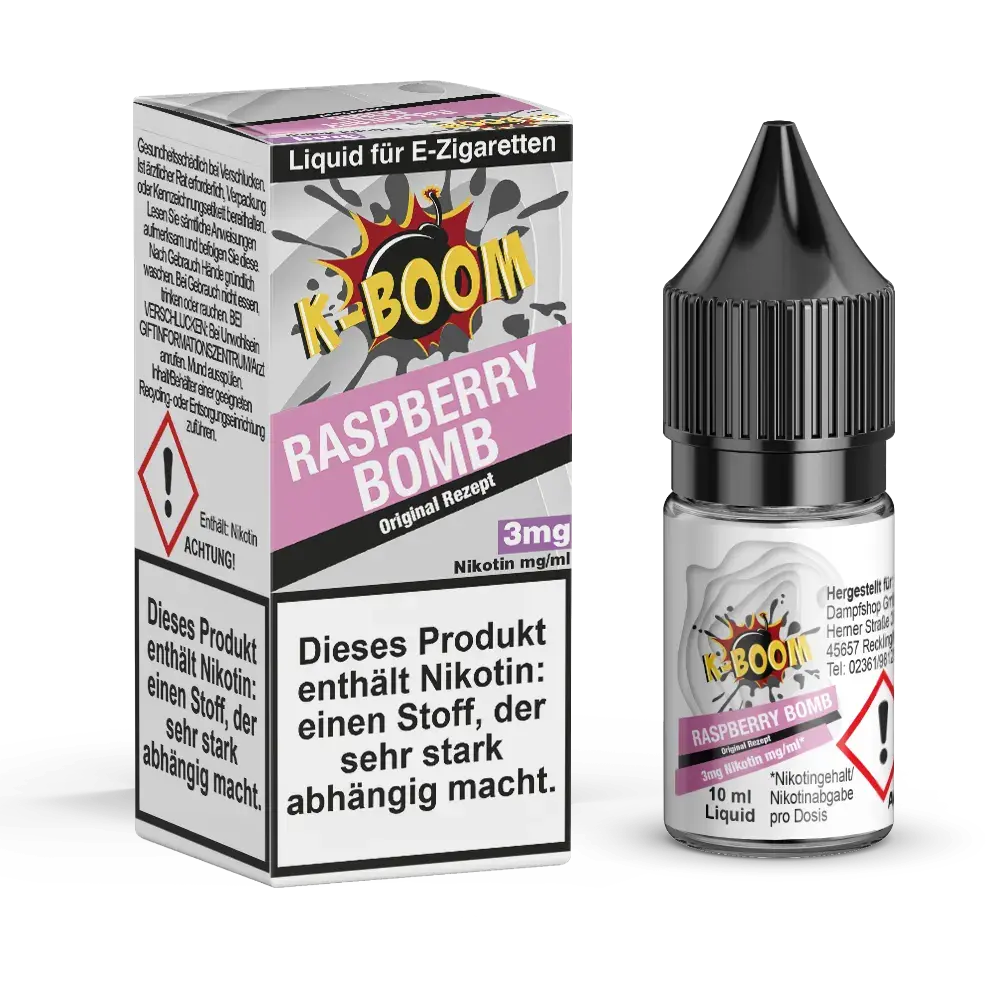 K-Boom Raspberry Bomb Liquid 3mg 10ml 