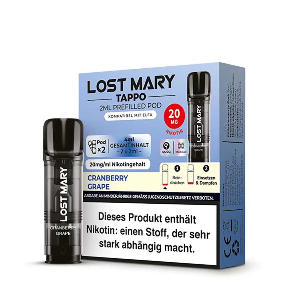 Lost Mary Tappo Cranberry Grape 20mg Nikotinsalz Pod