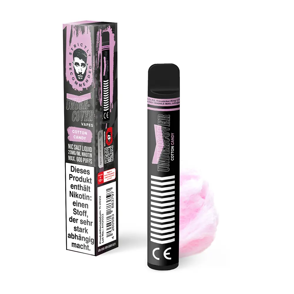 Undercover Vapes Cotton Candy 20mg Einweg E-Zigarette 