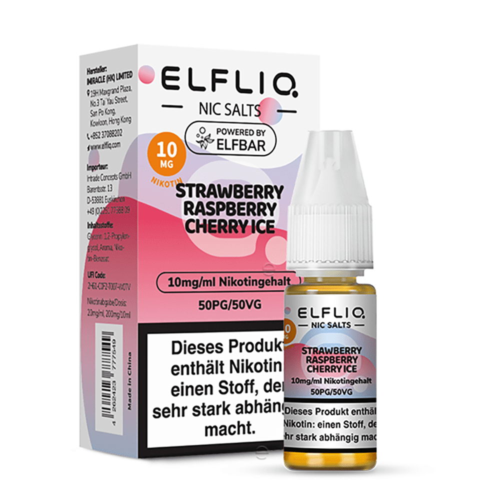 Elfliq by Elfbar Strawberry Raspberry Cherry Ice Nikotinsalz Liquid 10mg