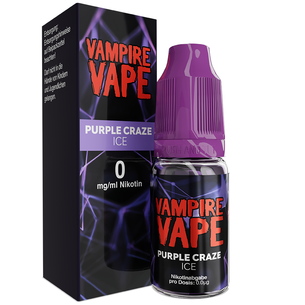 Vampire Vape Liquid - Purple Craze Ice - 10ml 0mg 