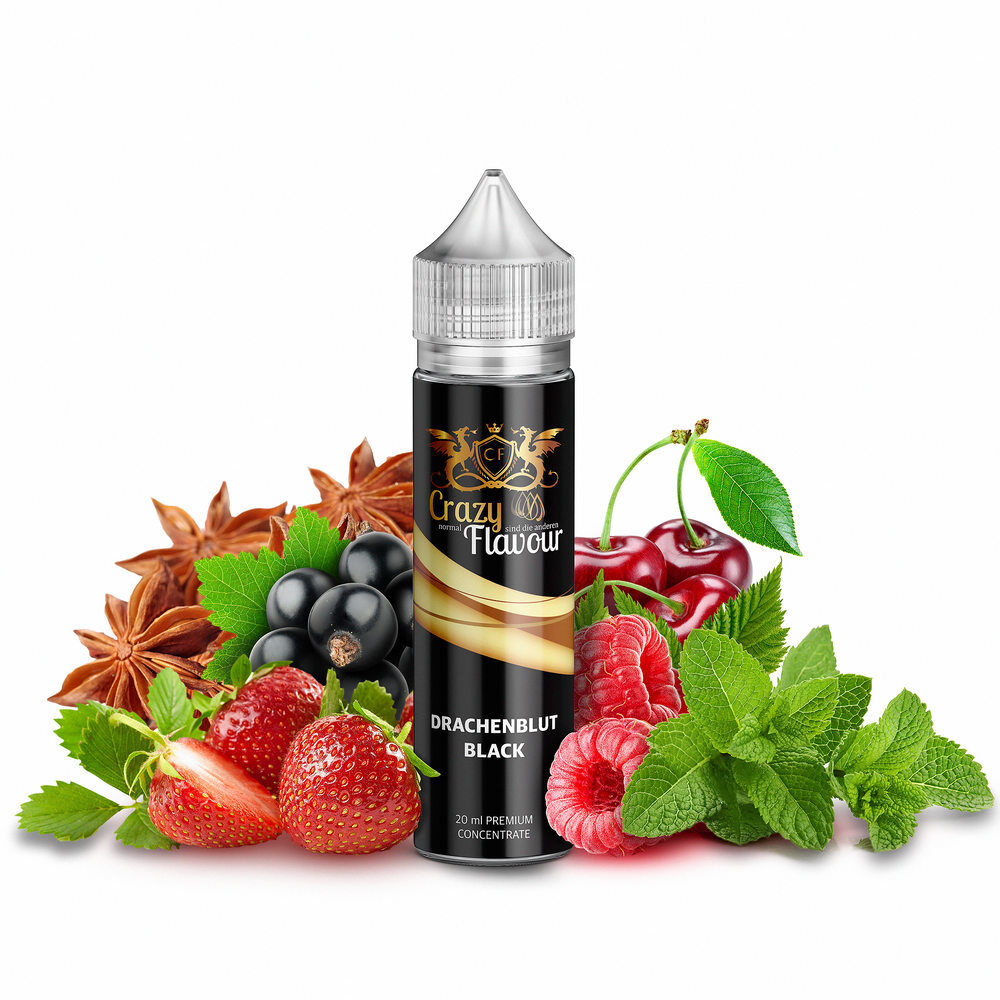 Crazy Flavour Aroma Longfill - Drachenblut Black - 10ml in 60ml Flasche 