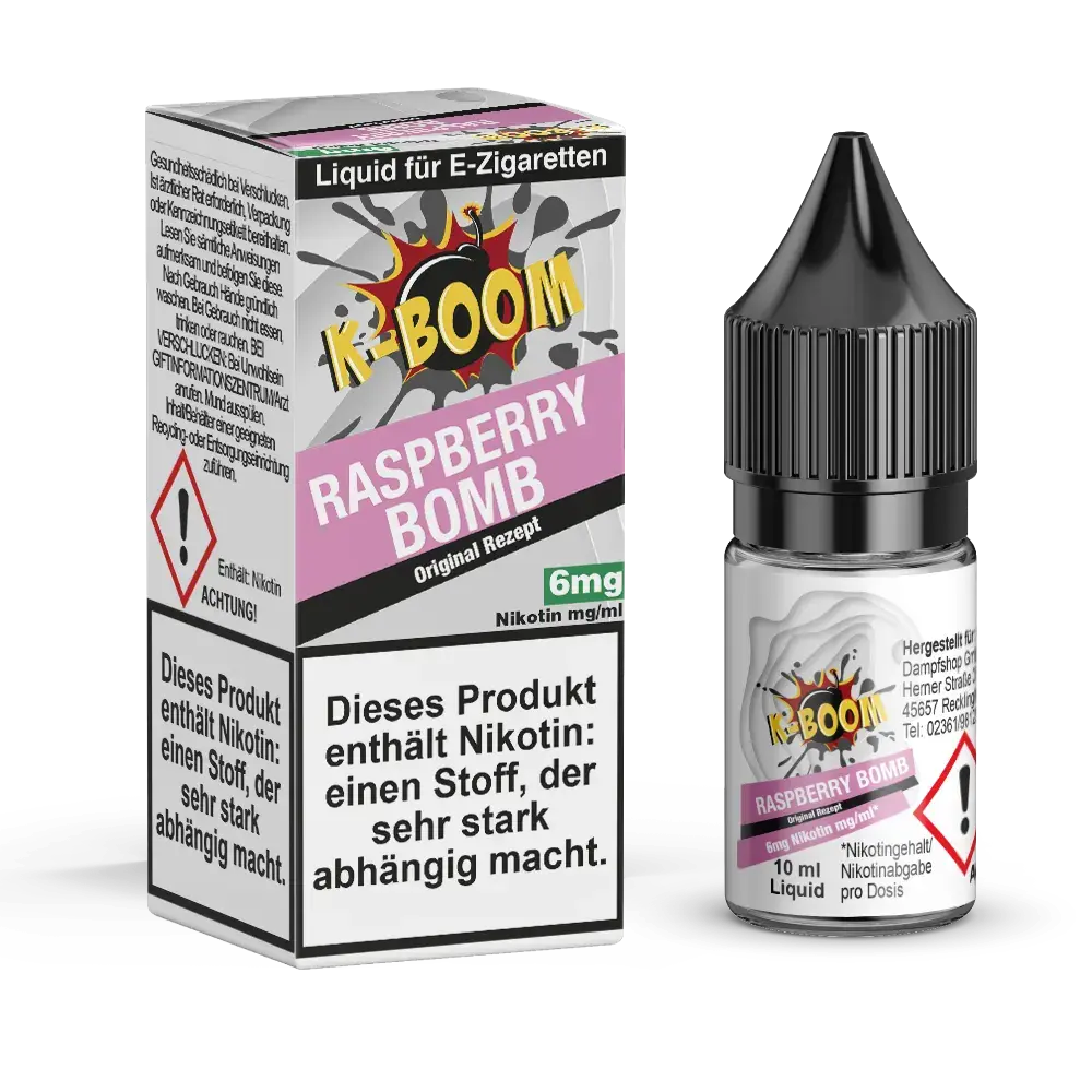 K-Boom Raspberry Bomb Liquid 6mg 10ml 