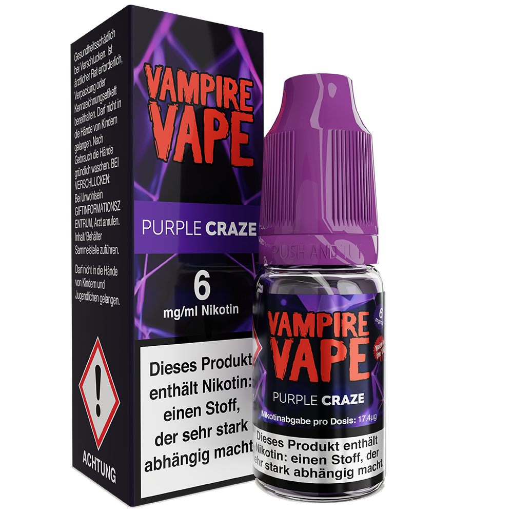 Vampire Vape Liquid - Purple Craze - 10ml 6mg 