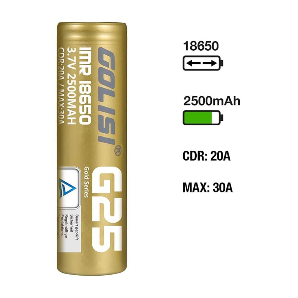 Golisi G25 Akku 18650 2500mAh/20A