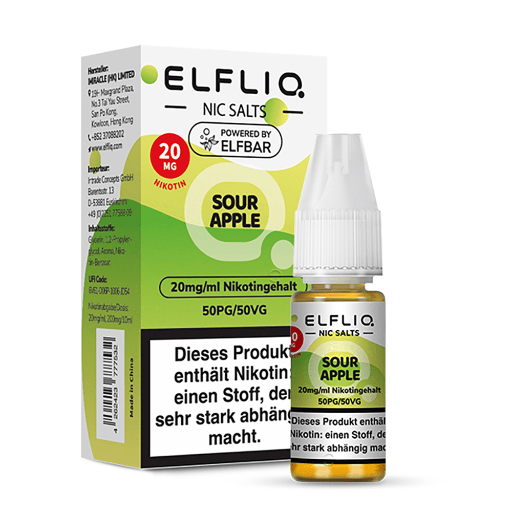 Elfliq by Elfbar Sour Apple Nikotinsalz Liquid 20mg