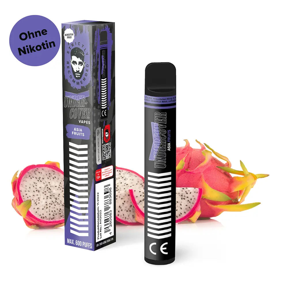 Undercover Vapes Asia Fruits 0mg Einweg E-Zigarette 