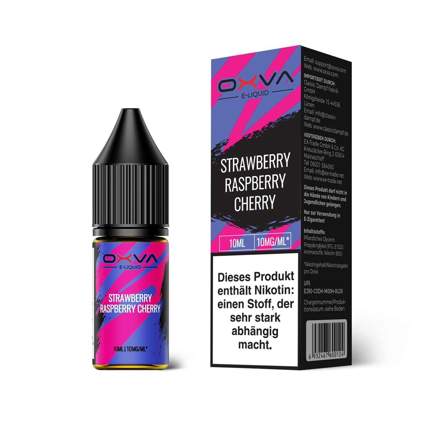 Oxva E-Liquid Nikotinsalz - Strawberry Raspberry Cherry - 10ml Liquid 10mg 