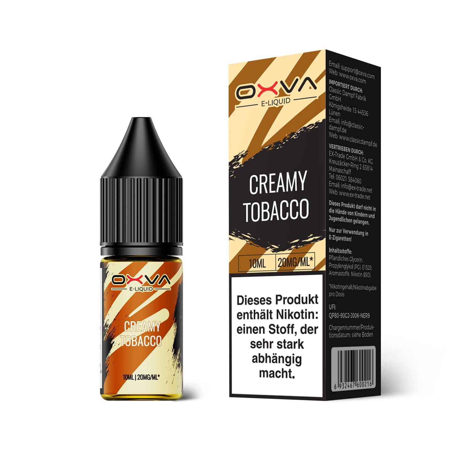 Oxva E-Liquid Nikotinsalz - Creamy Tobacco - 10ml Liquid 20mg 