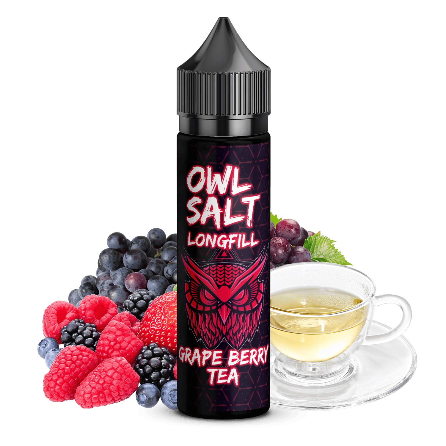 OWL Salt Aroma Longfill - Grape Berry Tea - 10ml in 60ml Flasche 