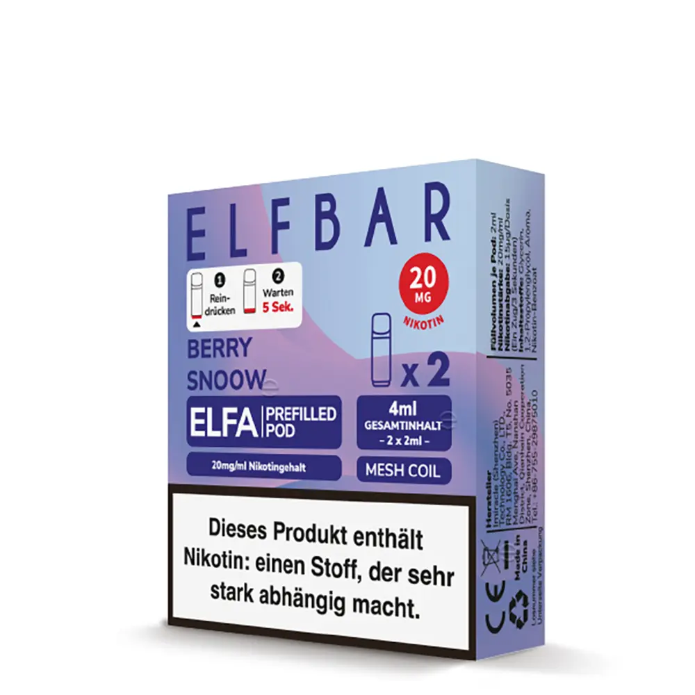 Elfbar Elfa Einweg Pod - Berry Snoow - 20mg Nikotinsalz 2ml 