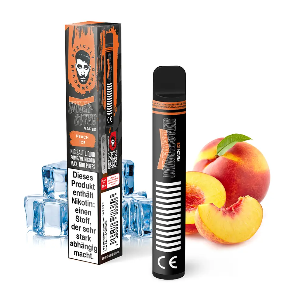 Undercover Vapes Peach Ice 20mg Einweg E-Zigarette 