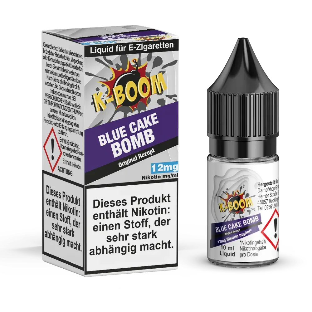 K-Boom Blue Cake Bomb Liquid 12mg 10ml 