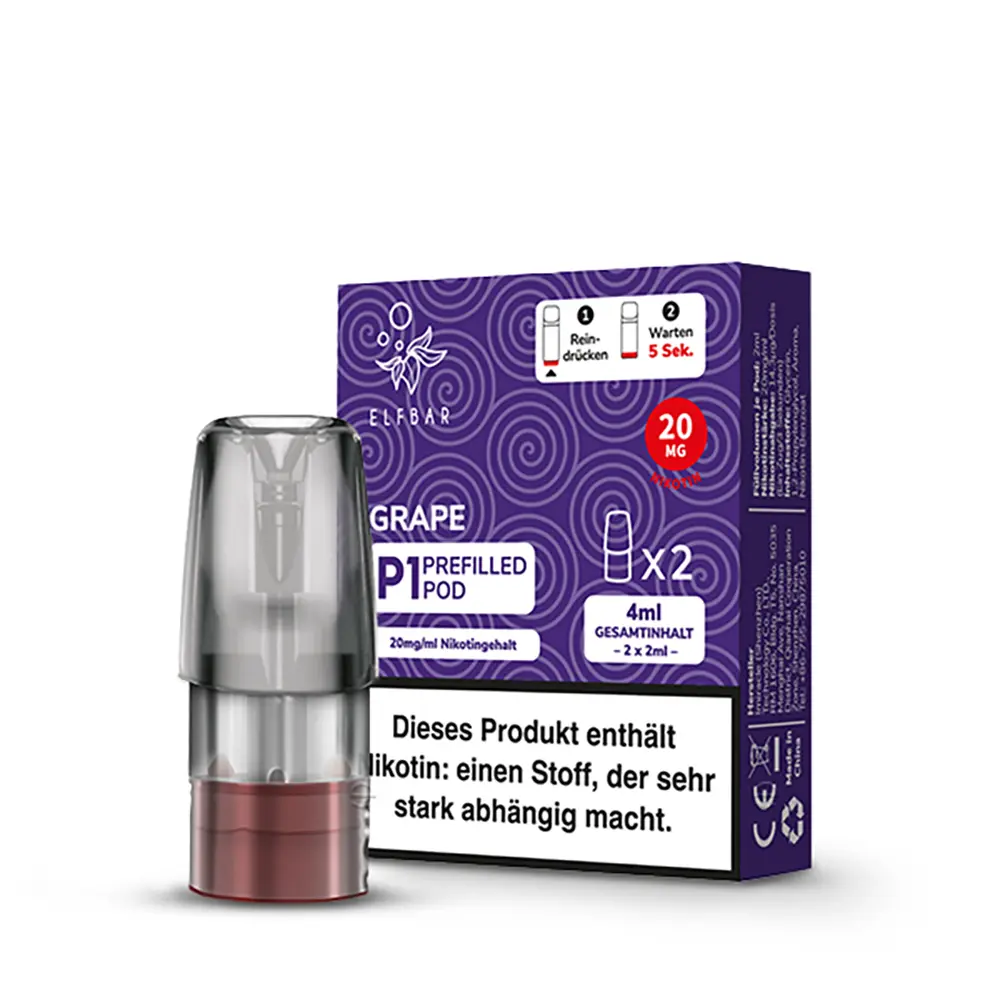 Elfbar Mate500 Einweg P1 Pod - Grape - 20mg Nikotinsalz 2ml 