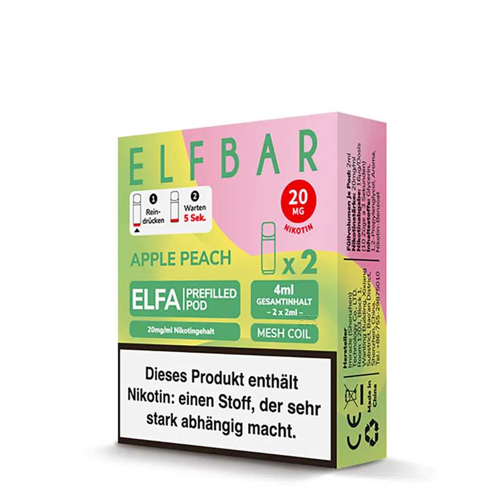 Elfbar Elfa Einweg Pod - Apple Peach - 20mg Nikotinsalz 2ml 