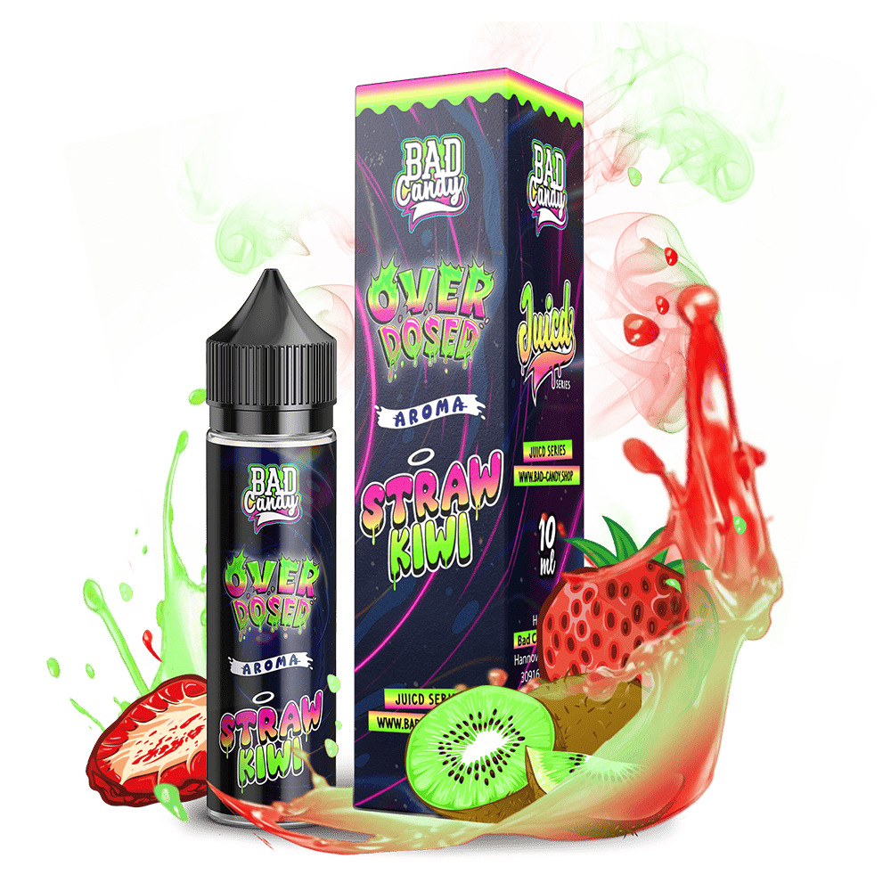 Bad Candy Longfill - Straw Kiwi - Overdosed 10ml Aroma in 60 ml Flasche 