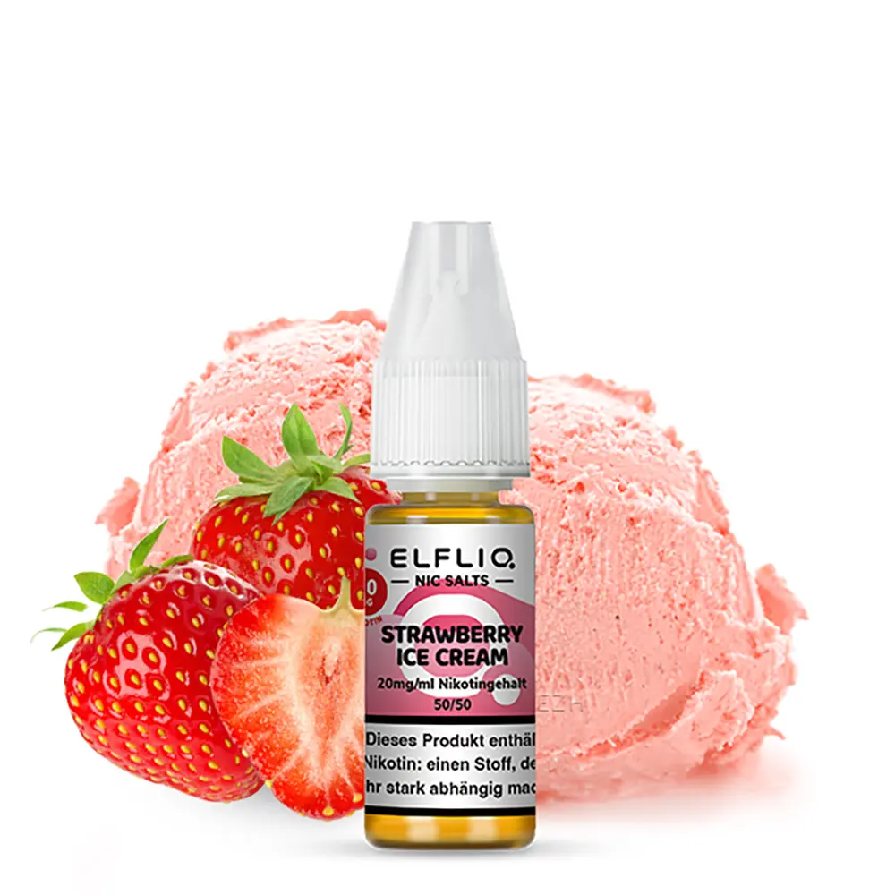 Elfliq by Elfbar Nikotinsalz - Strawberry Ice Cream - Liquid 20mg 10ml - 