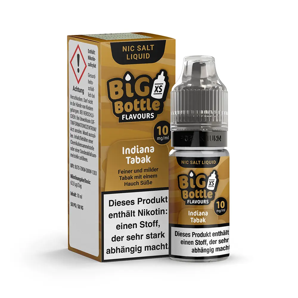 Big Bottle Flavours - Indiana Tabak - 10ml 10mg Nikotinsalz  