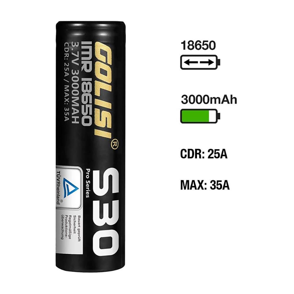 Golisi S30 Akku 18650 3000mAh/25A