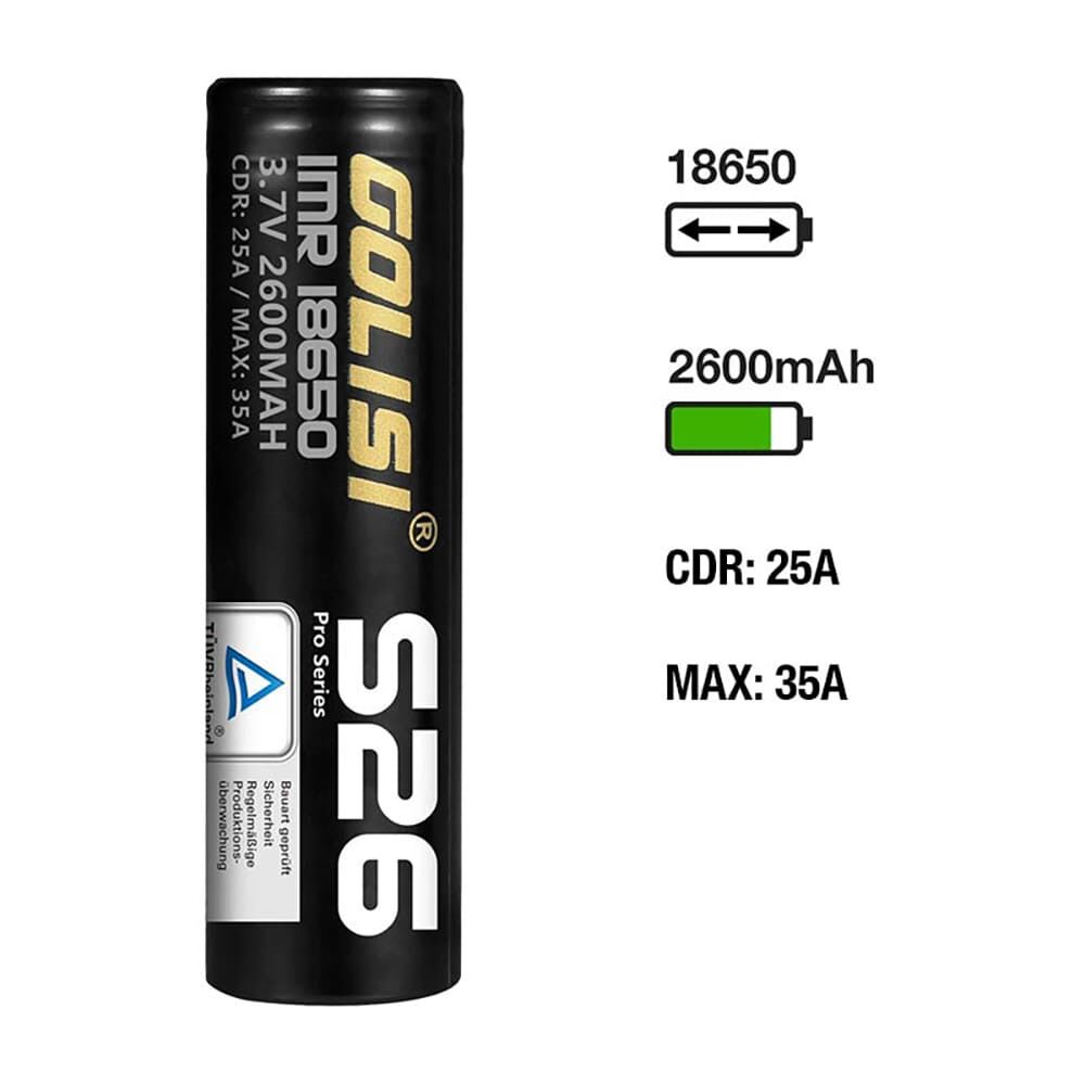 Golisi S26 Akku 18650 2600mAh/25A