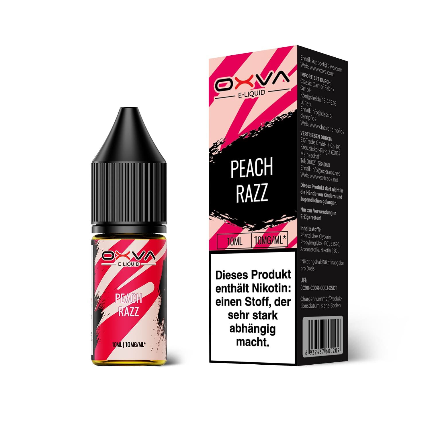 Oxva E-Liquid Nikotinsalz - Peach Razz - 10ml Liquid 10mg 