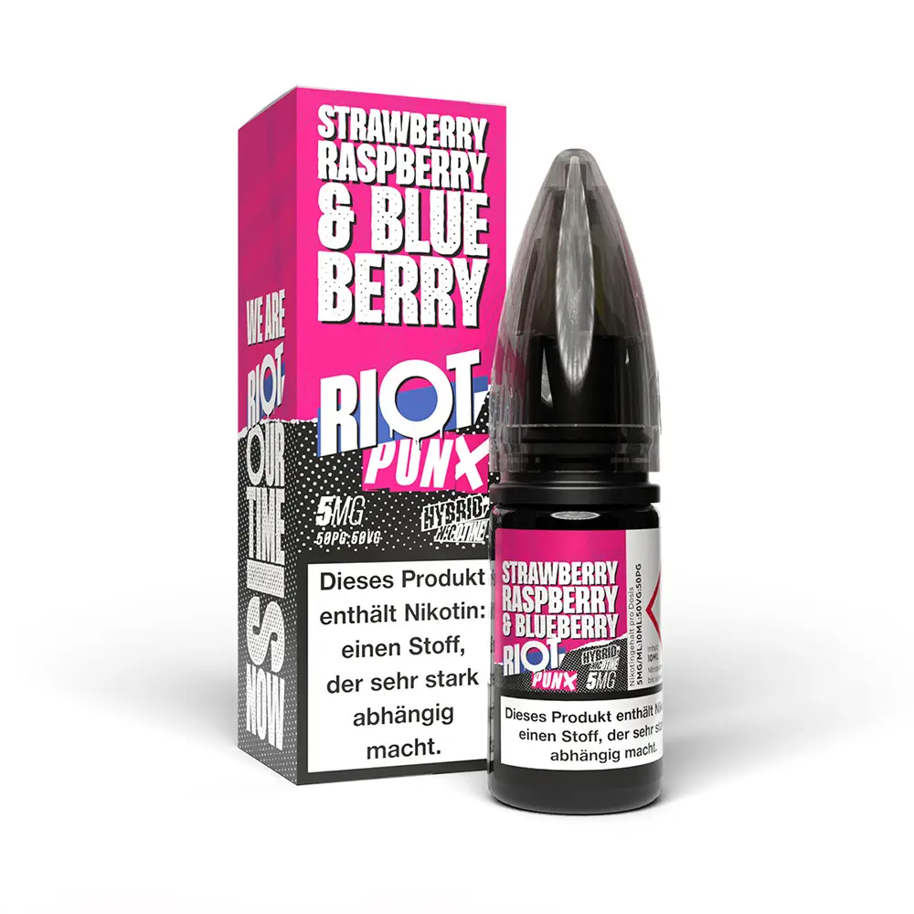 Riot Squad Hybrid Nikotinsalz - PUNX Strawberry, Raspberry & Blueberry - 5mg 10ml 