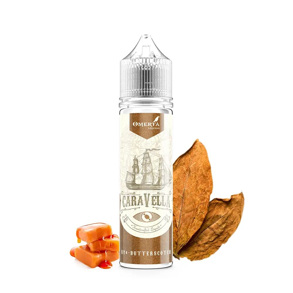 Omerta Longfill - Caravella Ry4 Butterscotch - 10ml Aroma in 60ml Flasche 