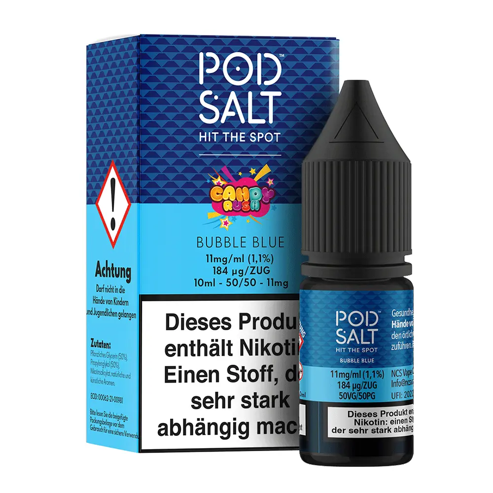 Pod Salt Fusion - Bubble Blue - 10ml Liquid 11mg Nikotinsalz 