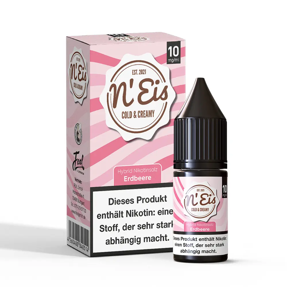 nEis Nikotinsalz - Erdbeere - 10ml Liquid 10mg 